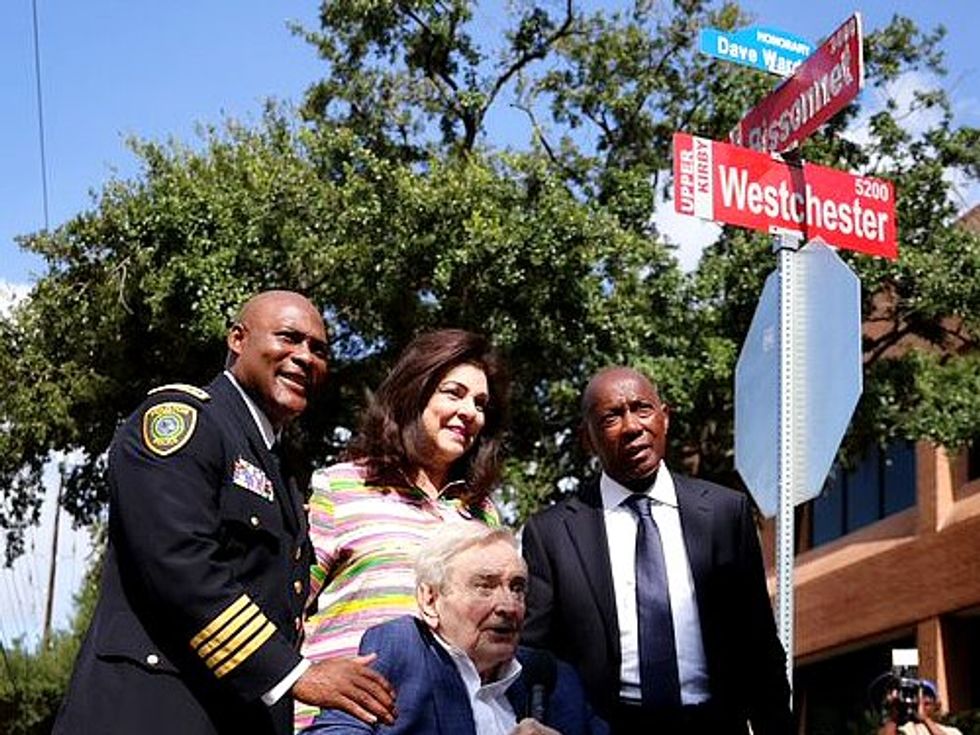 Houston Police Chief Troy Finner Dave Ward Laura Ward Houston Mayor Sylvester Turner