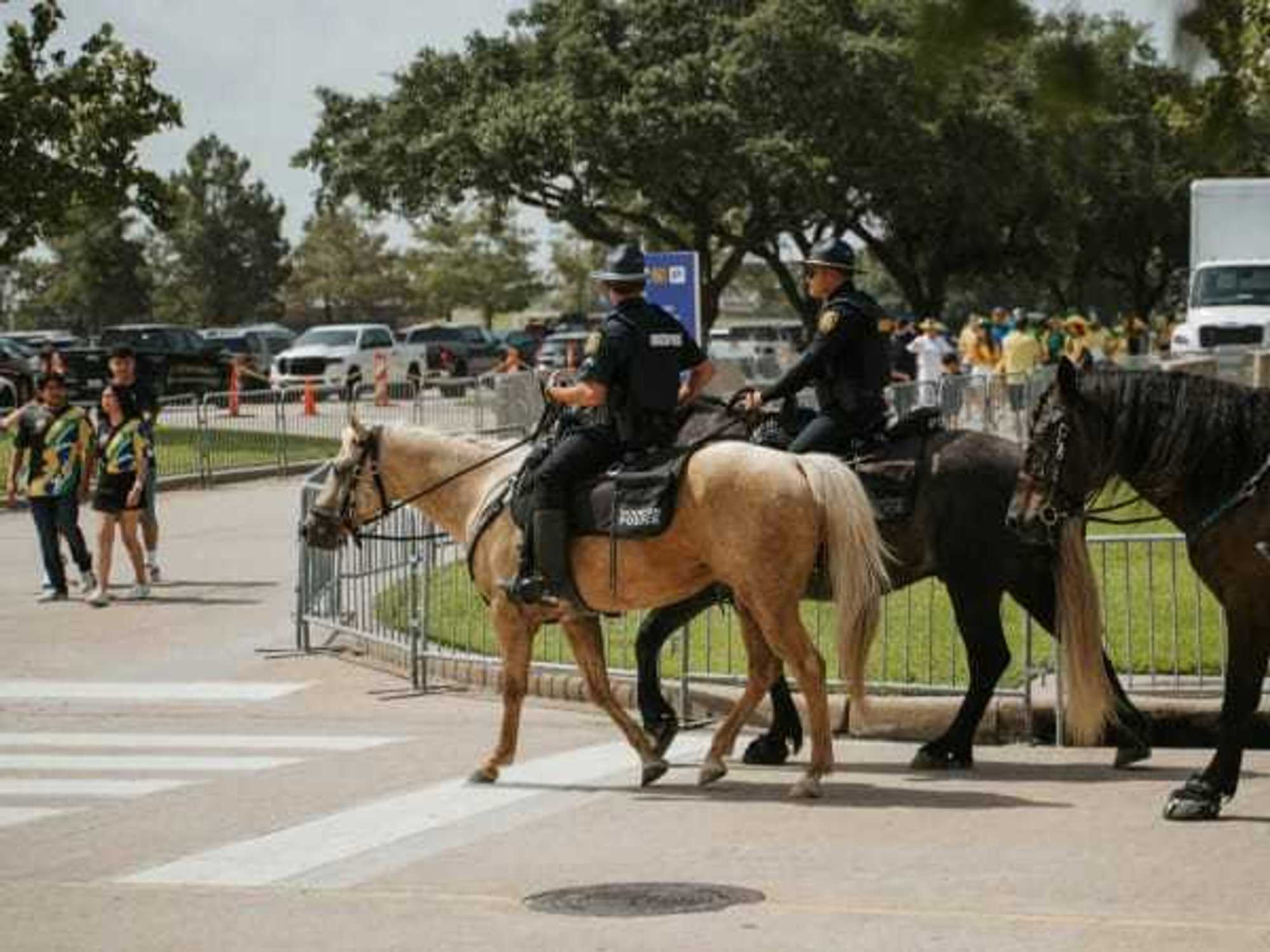Houston police on horses at NRG Stadium