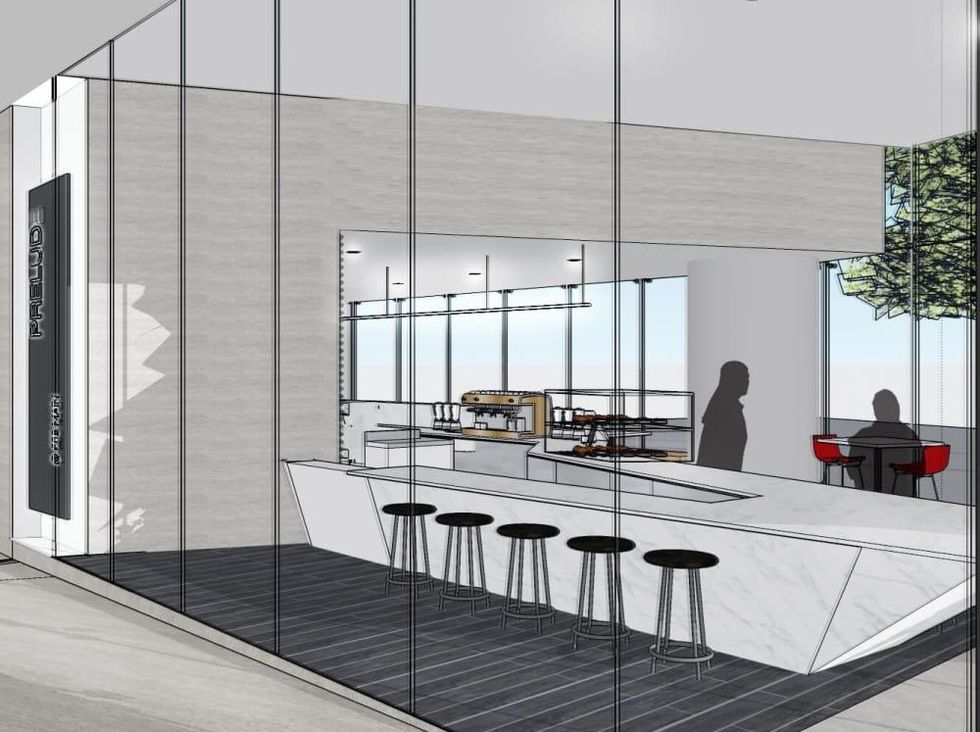 Houston, Prelude Coffee and Tea, Jan 2017, Prelude Coffee and Tea rendering looking in