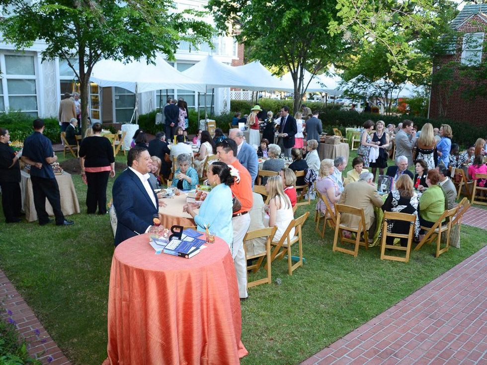 Houston Public Library Foundation benefit May 2013 gardens of the Clayton House crowd venue
