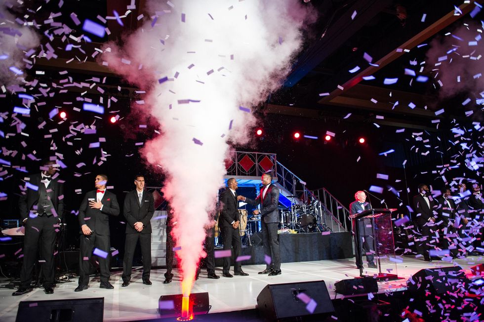 Houston Rockets introduced on stage at the Circle of Life Gala April 2015