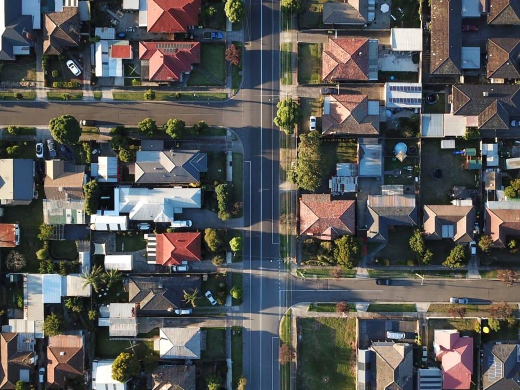 Houston rooftops overhead view sky drone