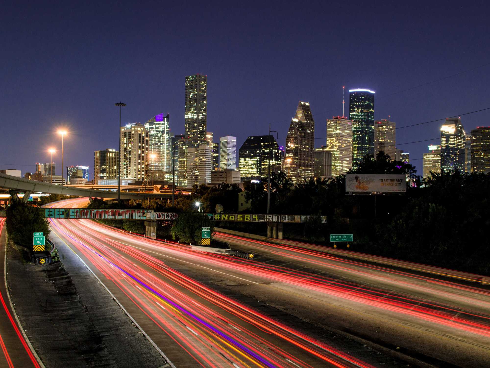 Houston skyline at night