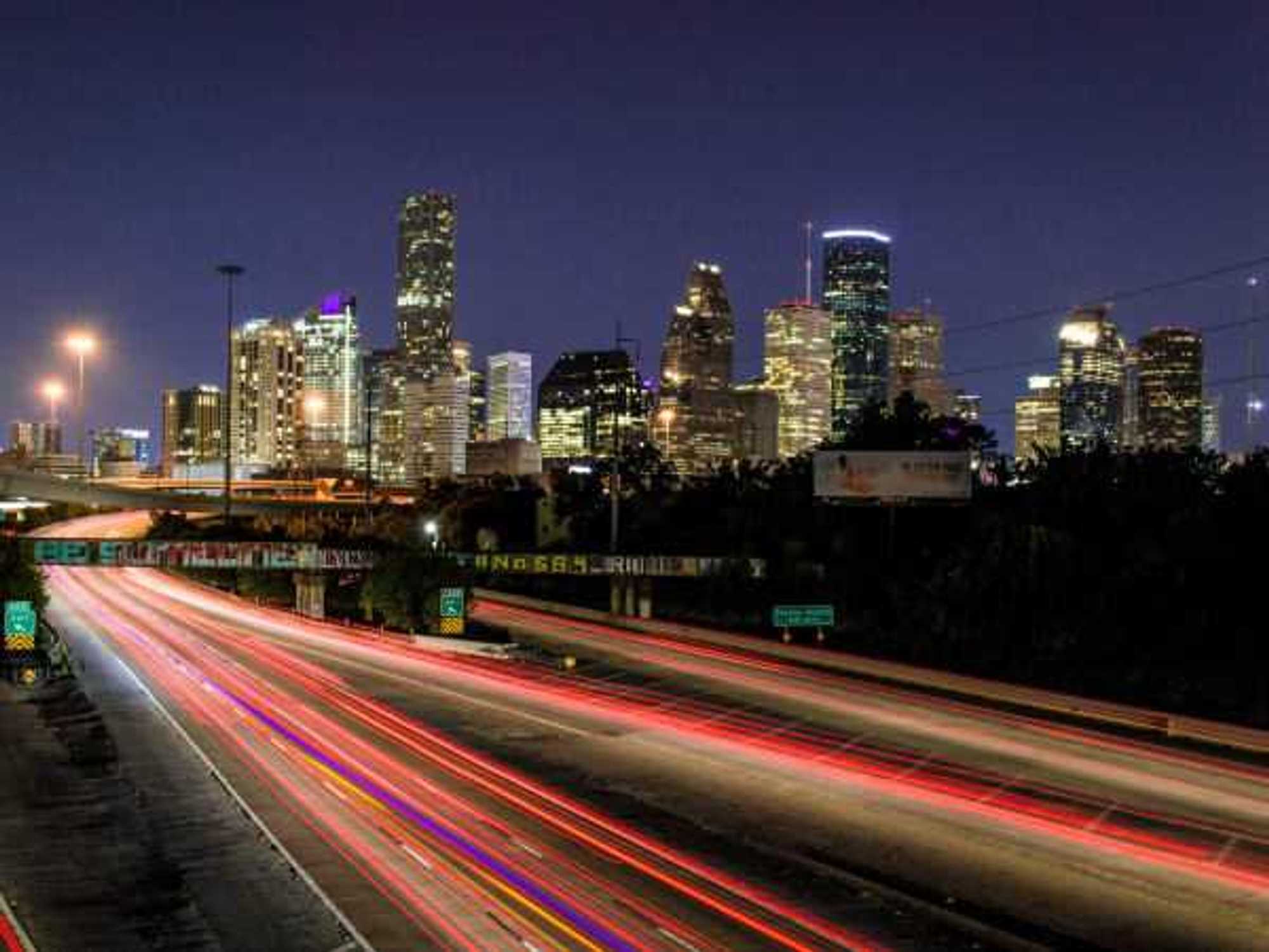 Houston skyline at night