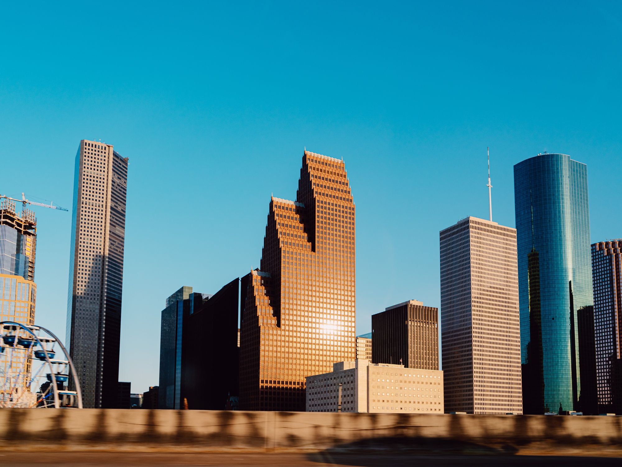 Houston skyline downtown sunny sun