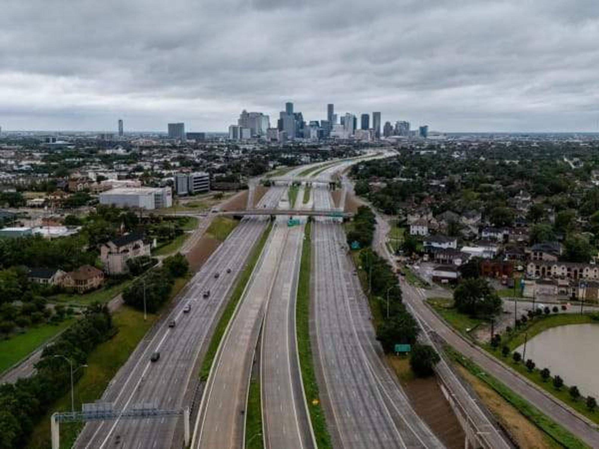 Houston skyline Hurricane Beryl