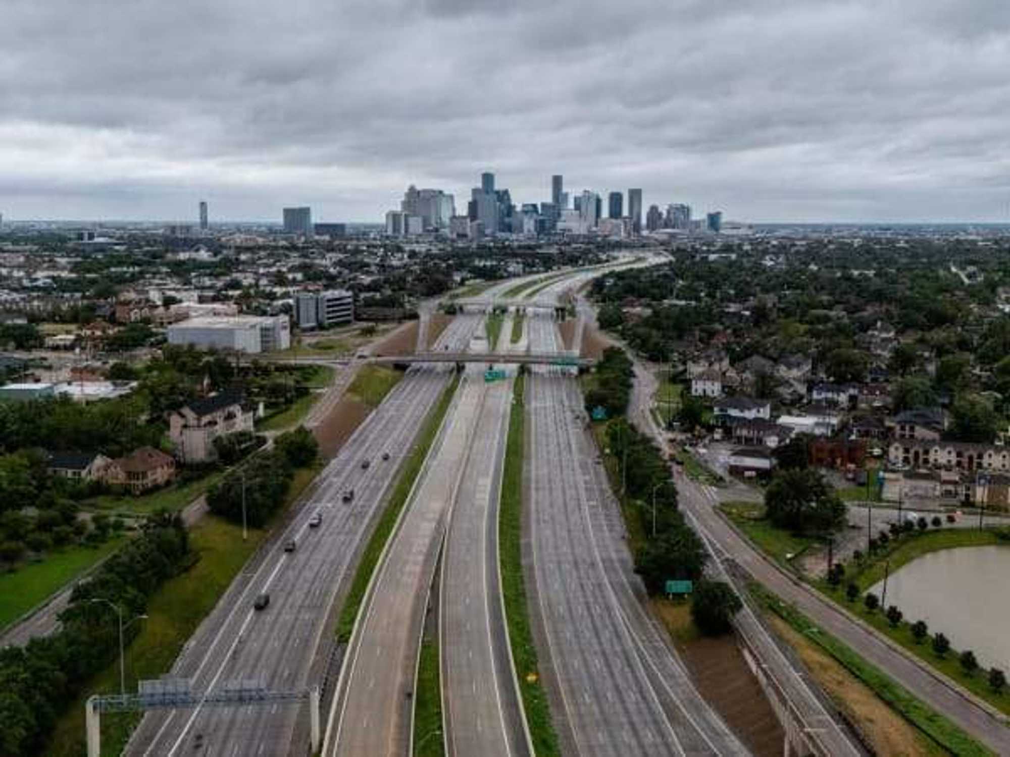 Houston skyline Hurricane Beryl