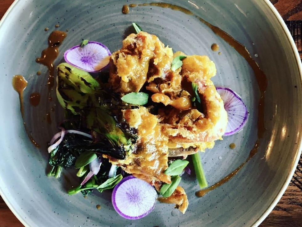 Houston, soft shell crab dishes, June 2017, Riel