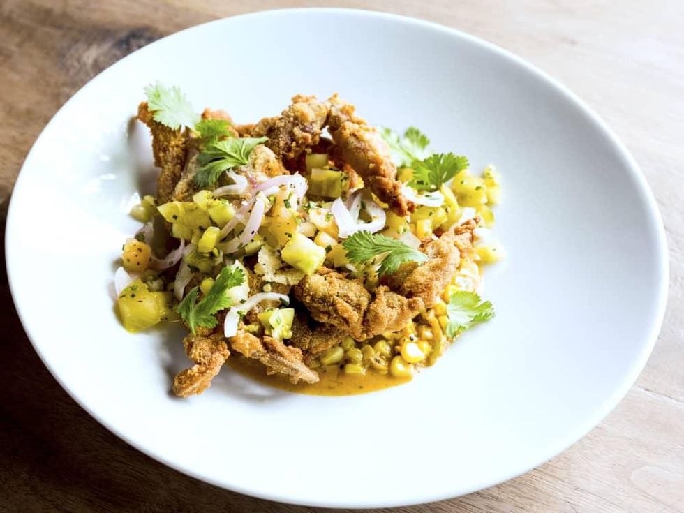 Houston, soft shell crab dishes, June 2017, Underbelly