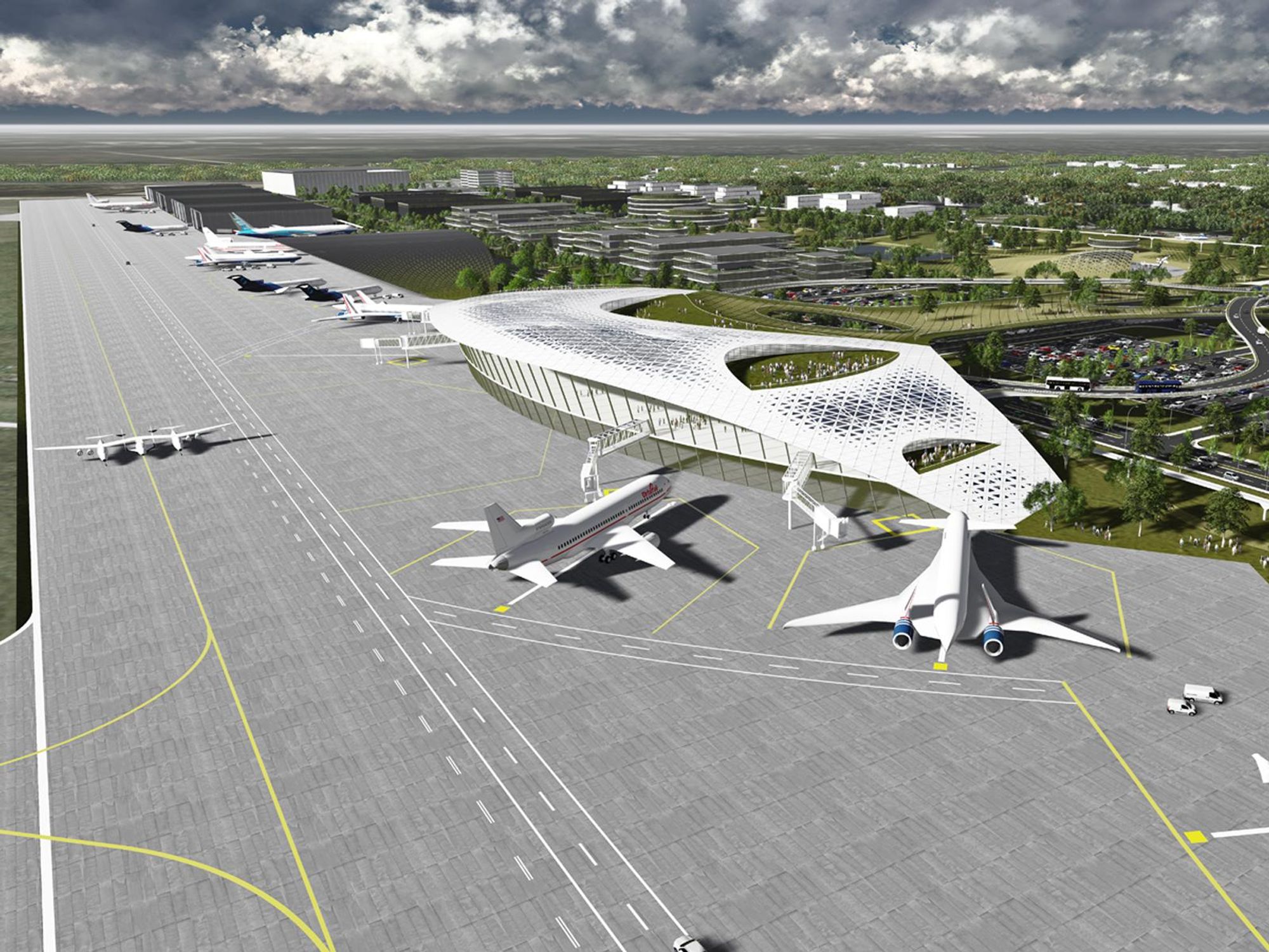 Houston Spaceport at Ellington Field rendering 1