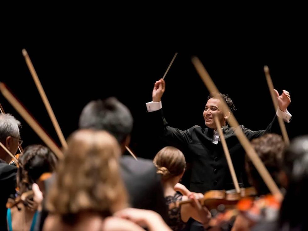 Houston Symphony Music Director Andr\u00e9s Orozco-Estrada and the orchestra