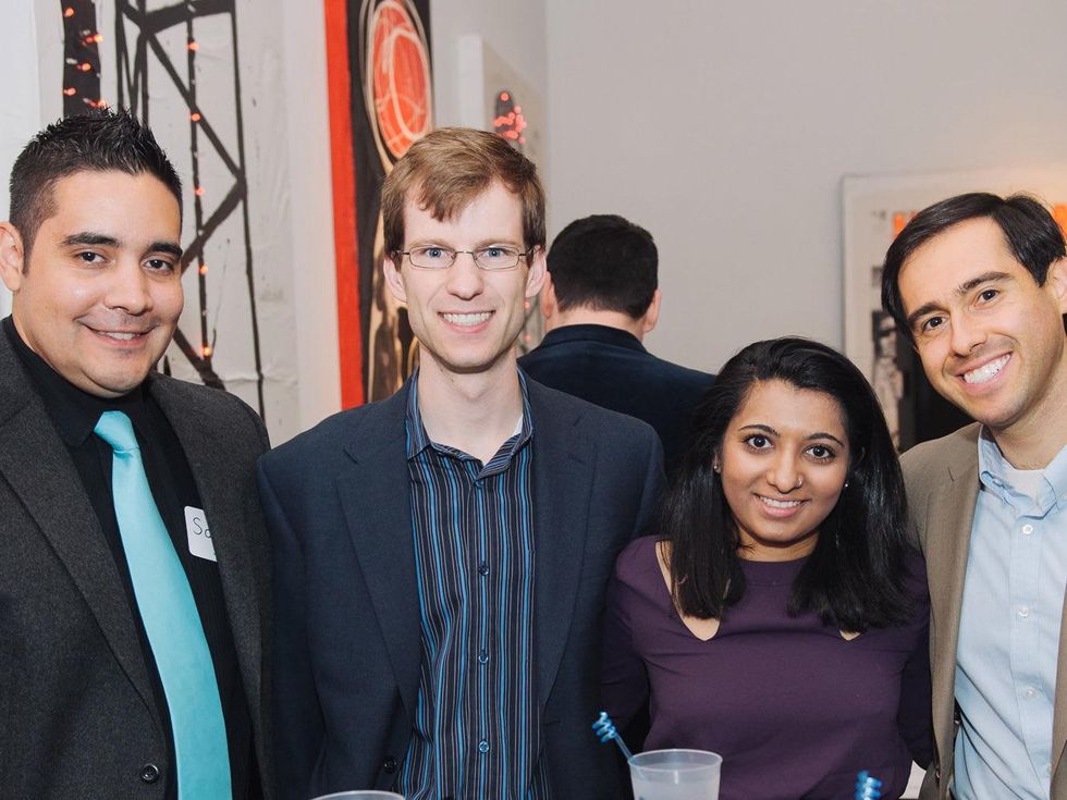 Houston Symphony YP MozART and Mixers May 2013 Samuel Moreno, Adam Van Doren, Gira Desai and Alan Cordova