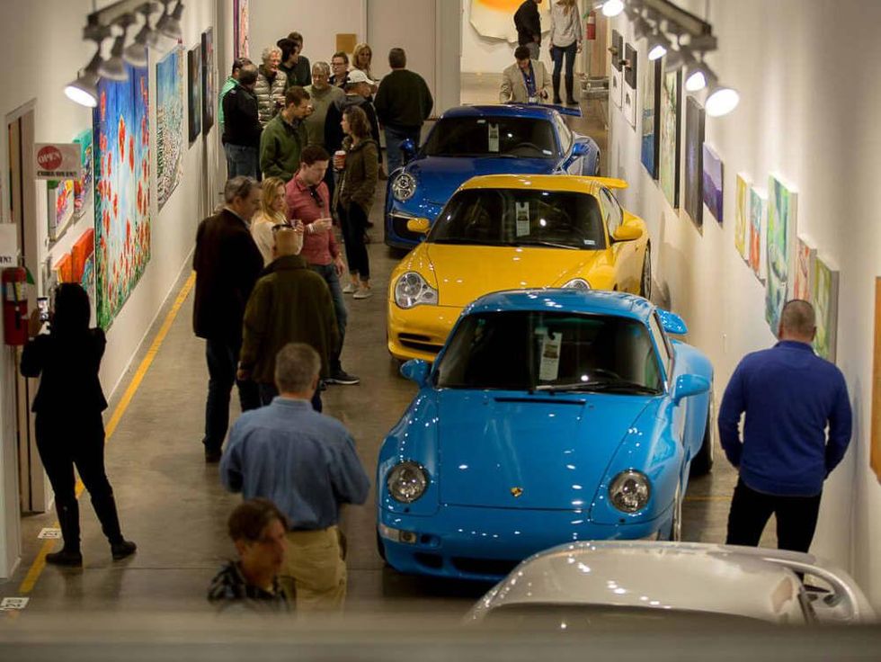 Houston, TejasTreffen Porsche event, Nov 2016, guests, art, and Porsches