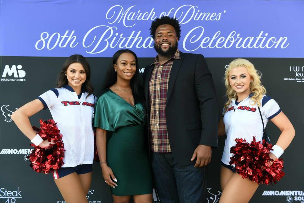 Houston Texans March of Dimes Janay Davis, Angelo Blackson