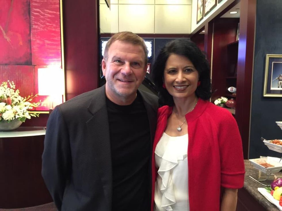 Houston Texans season opener, 9/26 Tilman Fertitta, Renu Khator