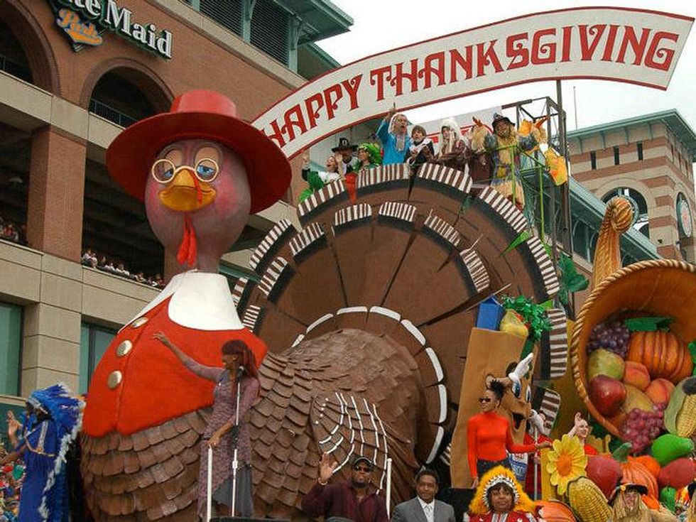Houston Thanksgiving parade turkey float with Yolanda Adams