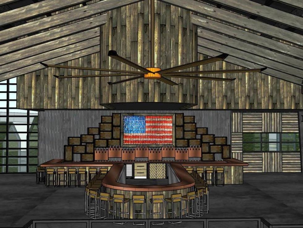 Houston, The Rustic, June 2017, U.S. flag made with beer cans