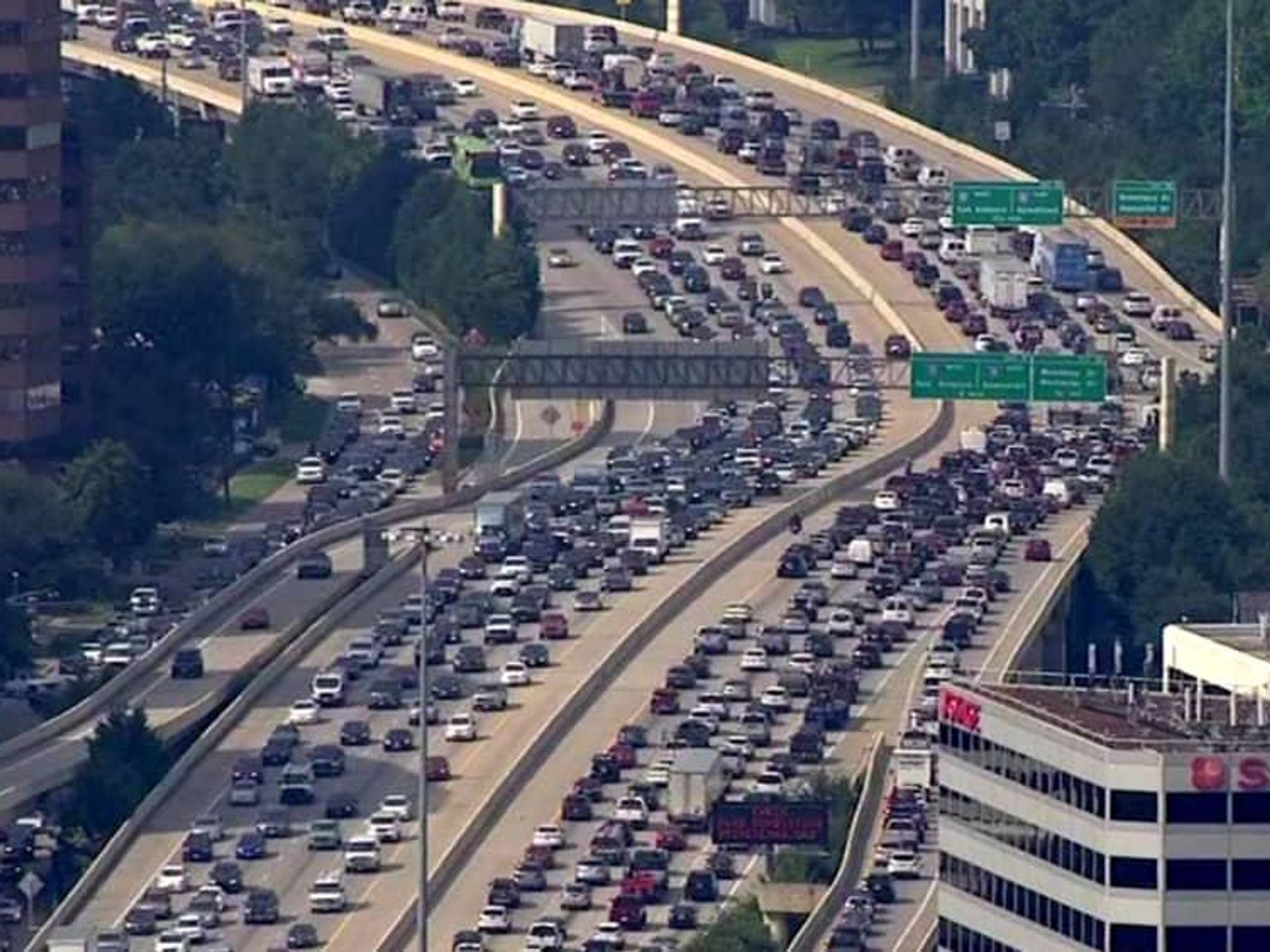 Houston traffic congestion bumper to bumper