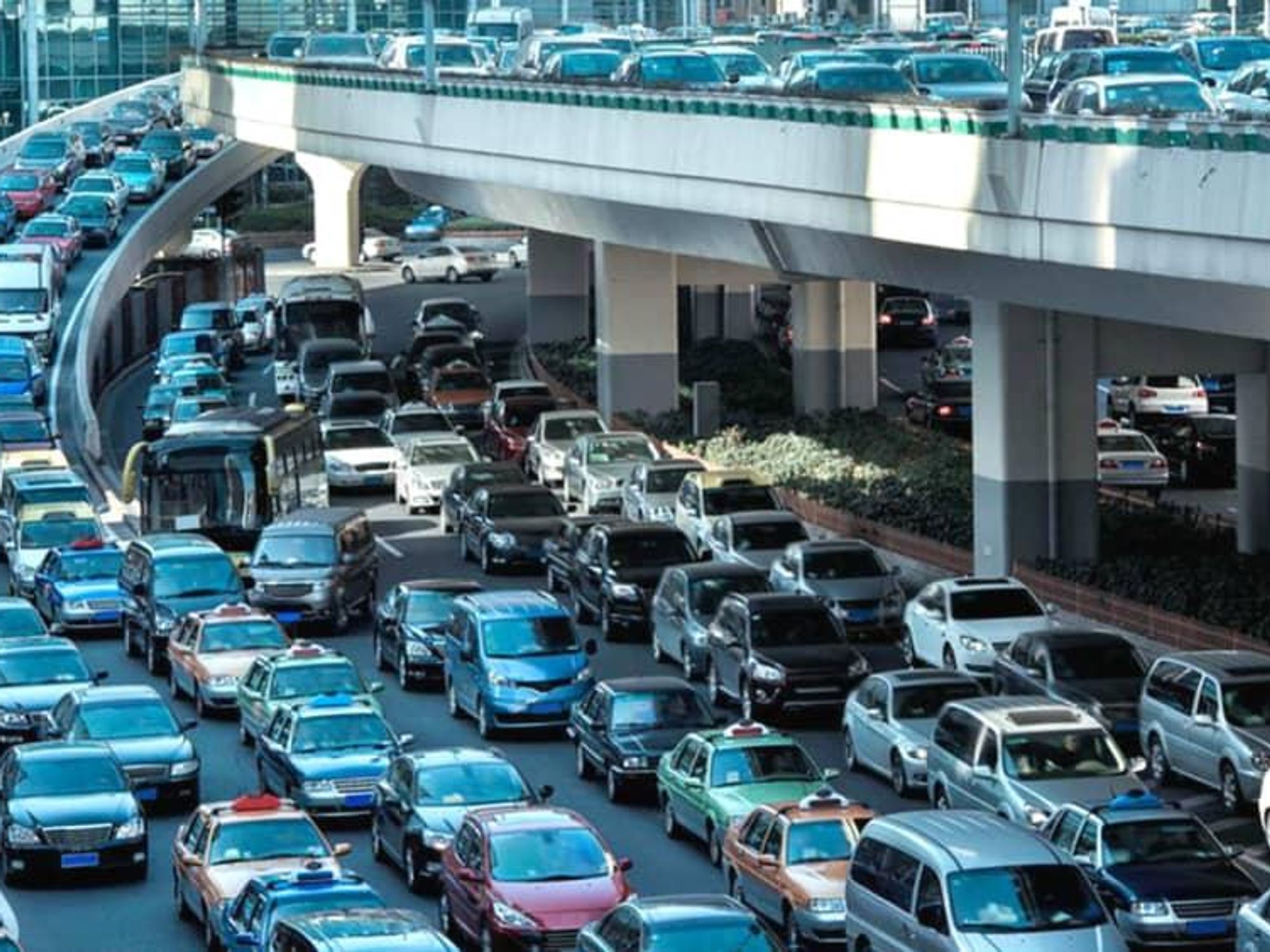 Houston traffic congestion bumper to bumper