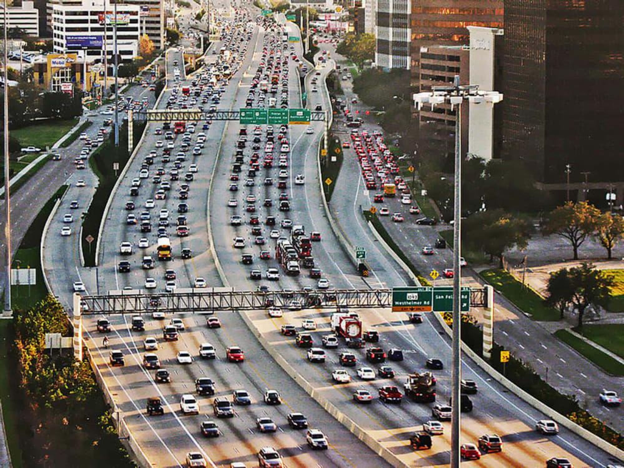 Houston traffic Galleria area traffic jam