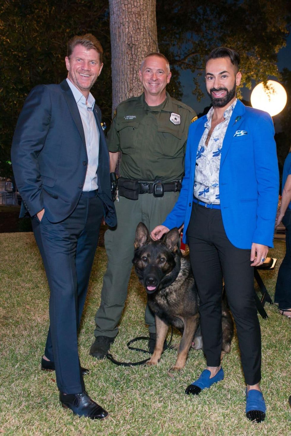 Houston, True Blue Gala, November 2017, Bill Baldwin, officer Jeff Michael with Bullet, Fady Armanious