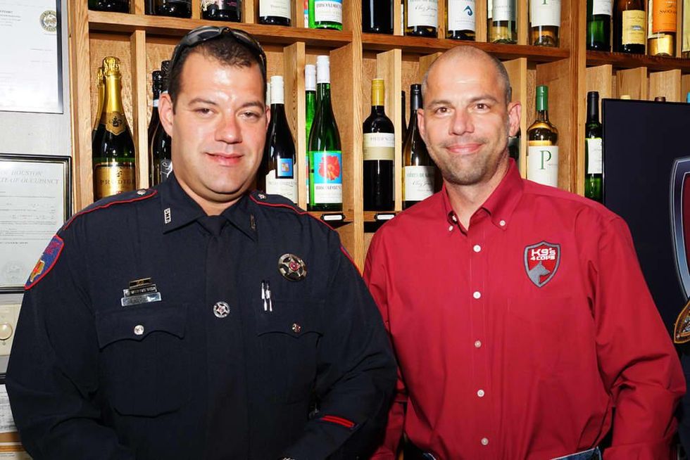 Houston, Unleashed K9's for Cops Kickoff Party, August 2015, Constable Pct 4 K9 Handler Deputy Jeremy Sanchez, Deputy Ted Dahlin