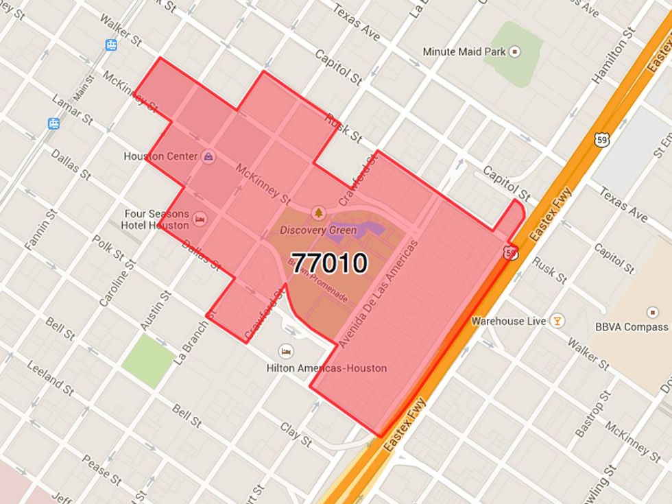Houston ZIP code 77010