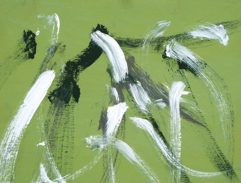 Houston Zoo exhibit paintings by elephants and orangutans April 2014 Shanti-Dancing_Willows_16_x_20_framed