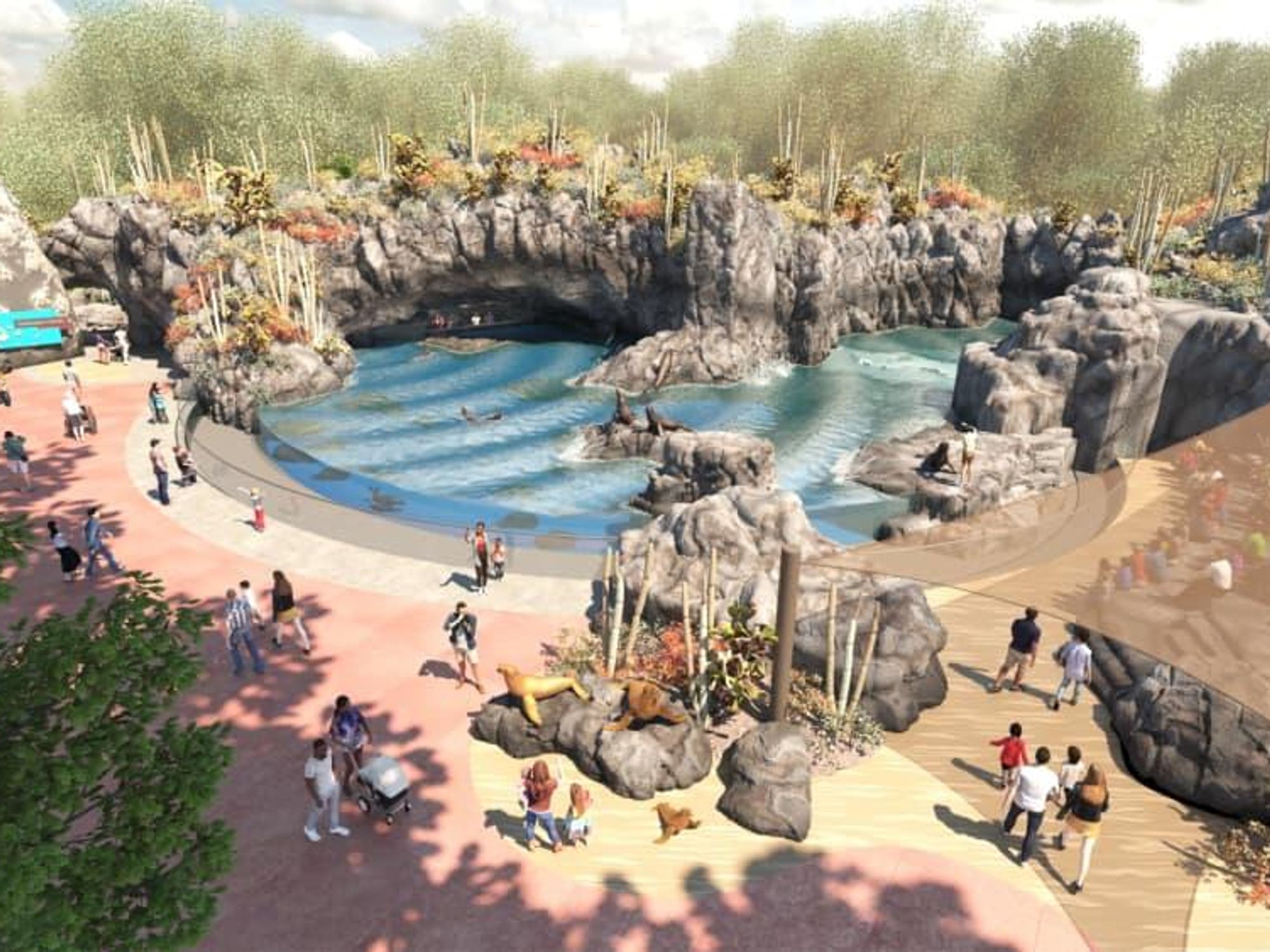 houston zoo galapagos exhibit penguins rendering