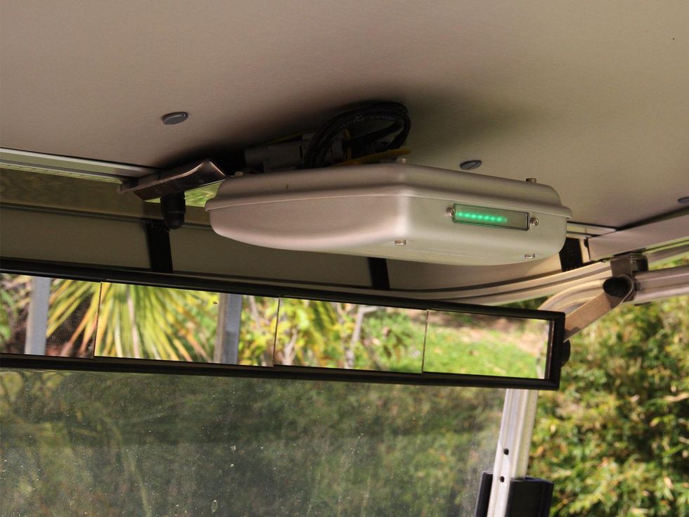 Houston Zoo, solar-powered golf carts, March 2013, charged cart