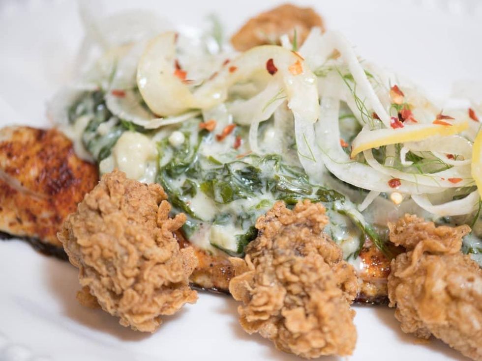 Houstonian Hotel Tribute restaurant Redfish on the Half Shell