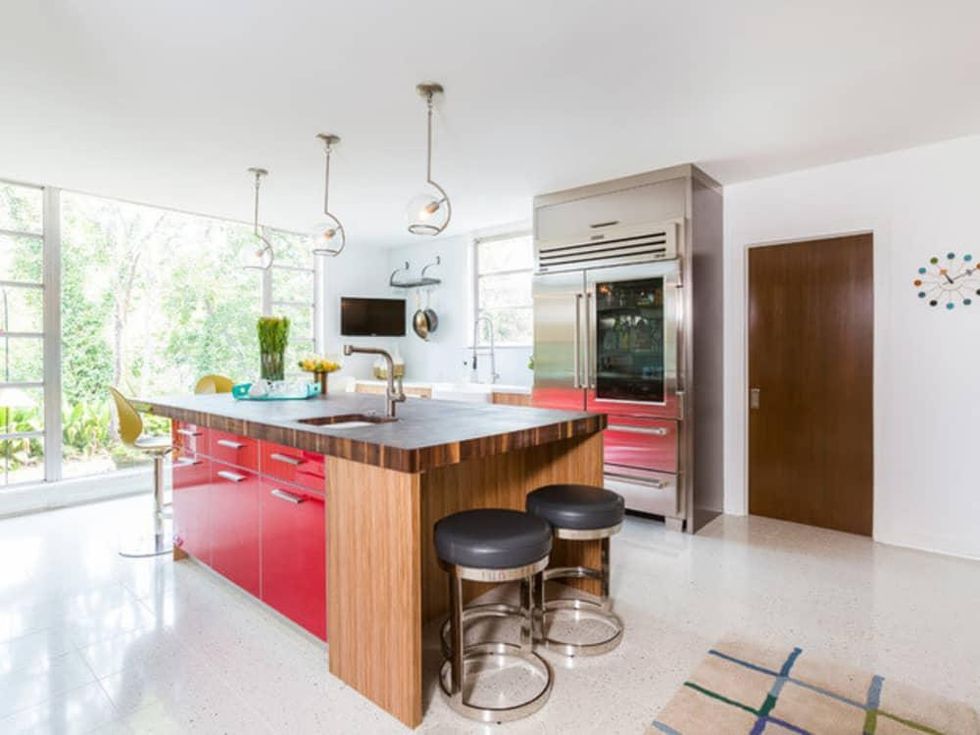 Houzz Houston house home 1960s London Texas style kitchen midcentury modern