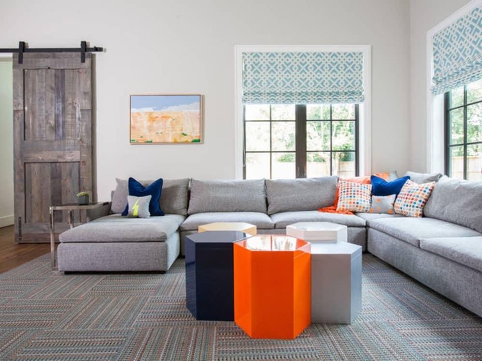 Houzz Houston house home Southern Americana Spanish colonial June 2016 family entertainment room