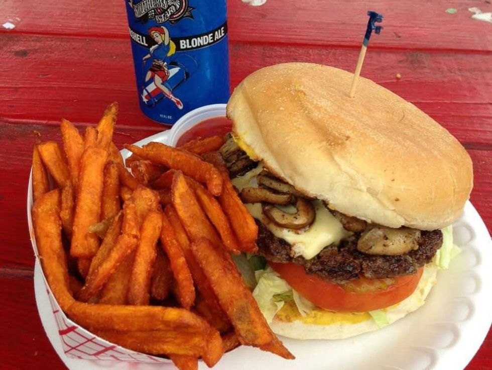 Hubcap Grill Heights hamburger burger sweet potato fries