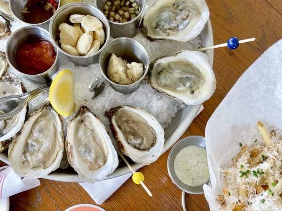 Hudson House oyster lunch spread