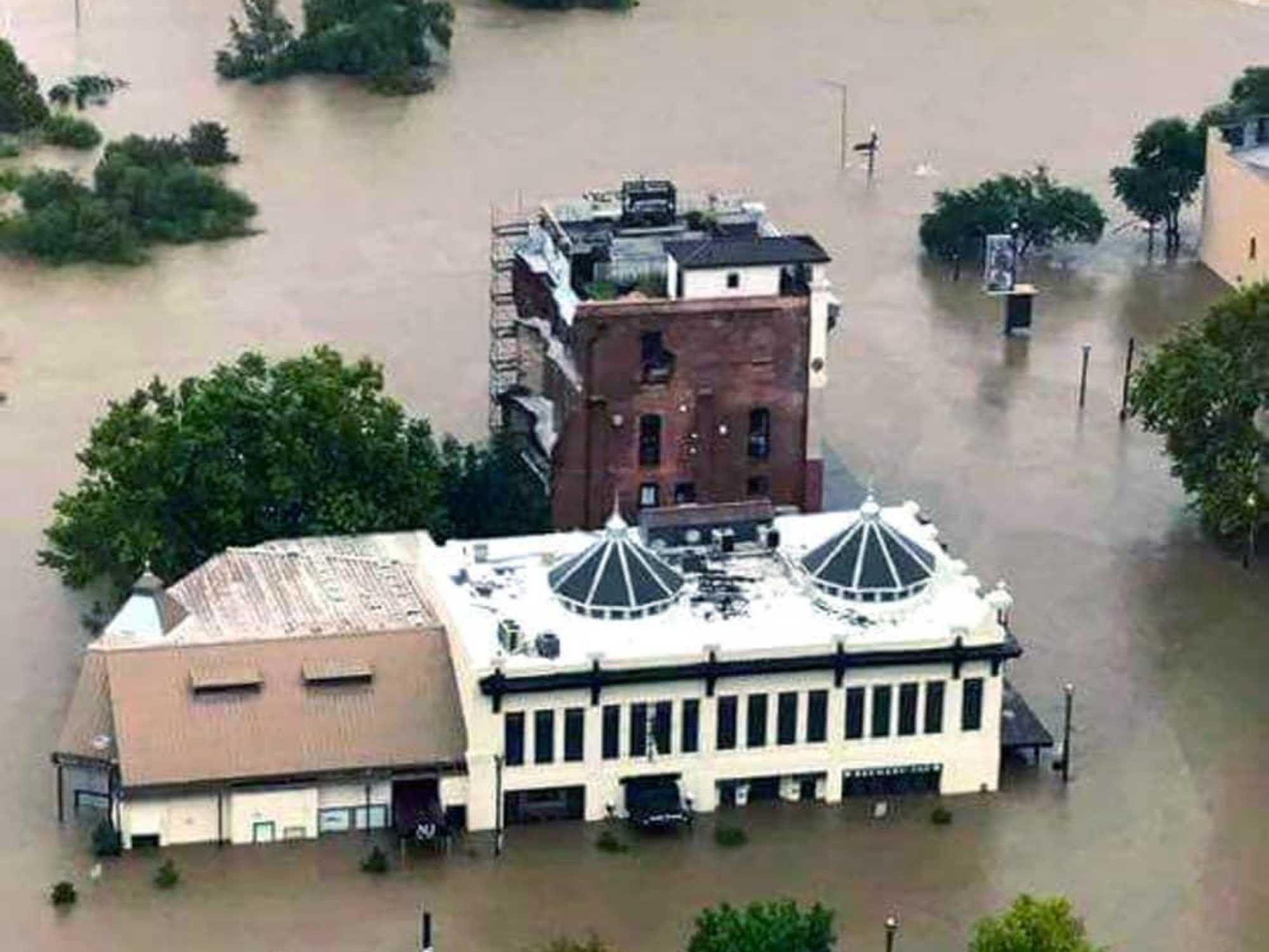 Hurricane Harvey flooding in Houston La Carafe Bar