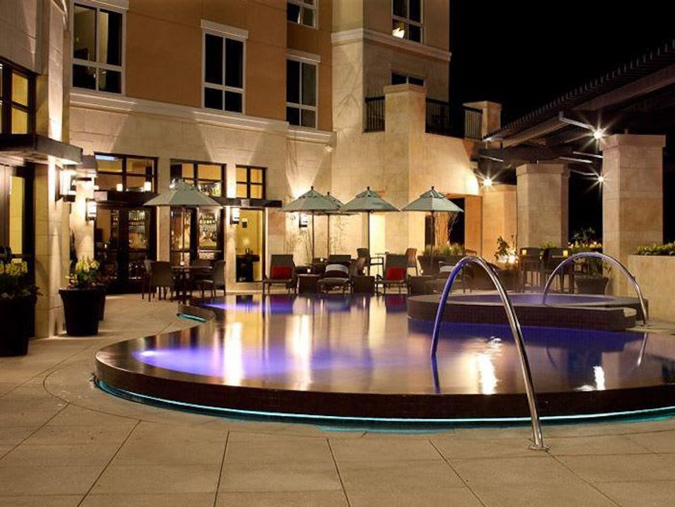 Hyatt Market Street Hotel in The Woodlands terrace swimming pool view