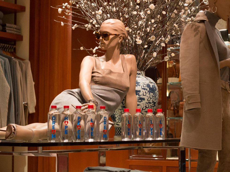 I Am Waters at Ralph Lauren Houston October 2013 bottles of water on table