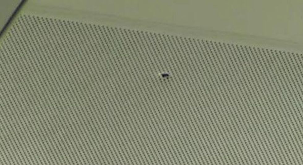IAH shooting bullet hole in ceiling May 2013 RUN FLAT