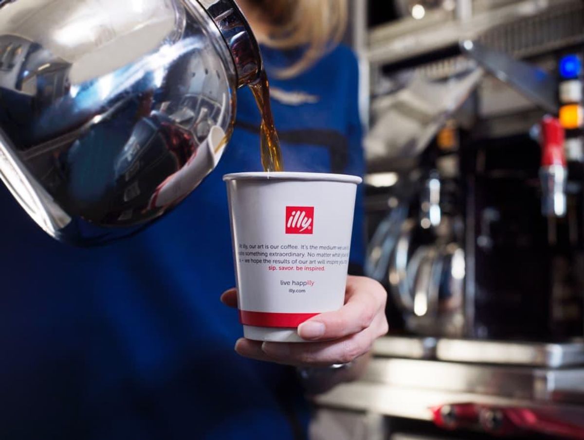 United Airlines brings illy coffee to all their flights. CultureMap