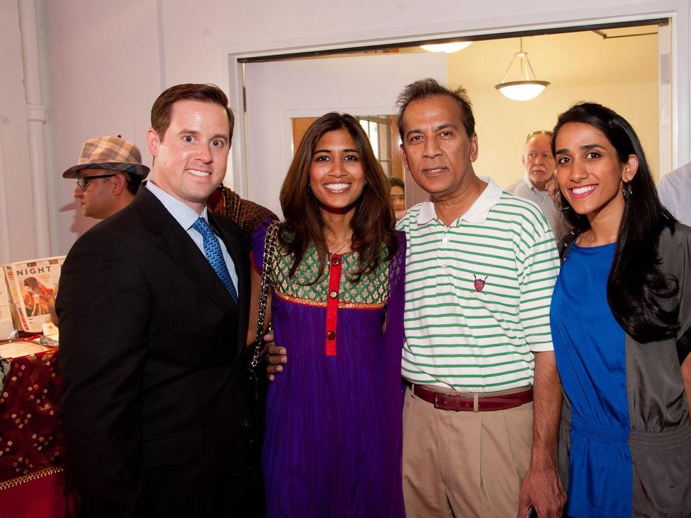 Indian Weddings exhibition Houston June 2013 Chris Brown and Divya Brown with dad Ajit Paralkar and sister Rima