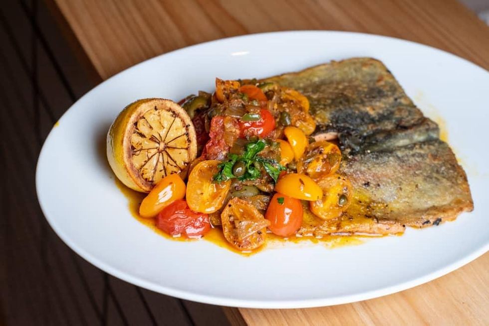 Indianola rainbow trout tomato salsa Veracruz