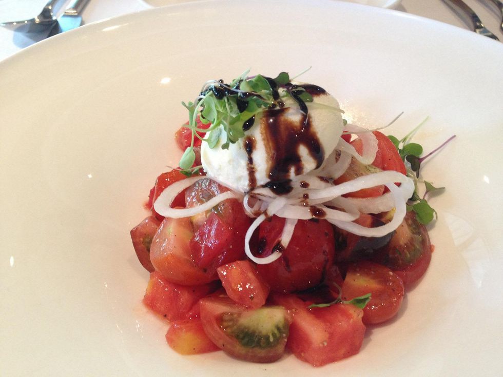 innovative restaurant dishes June 2013 Haven tomato ice cream