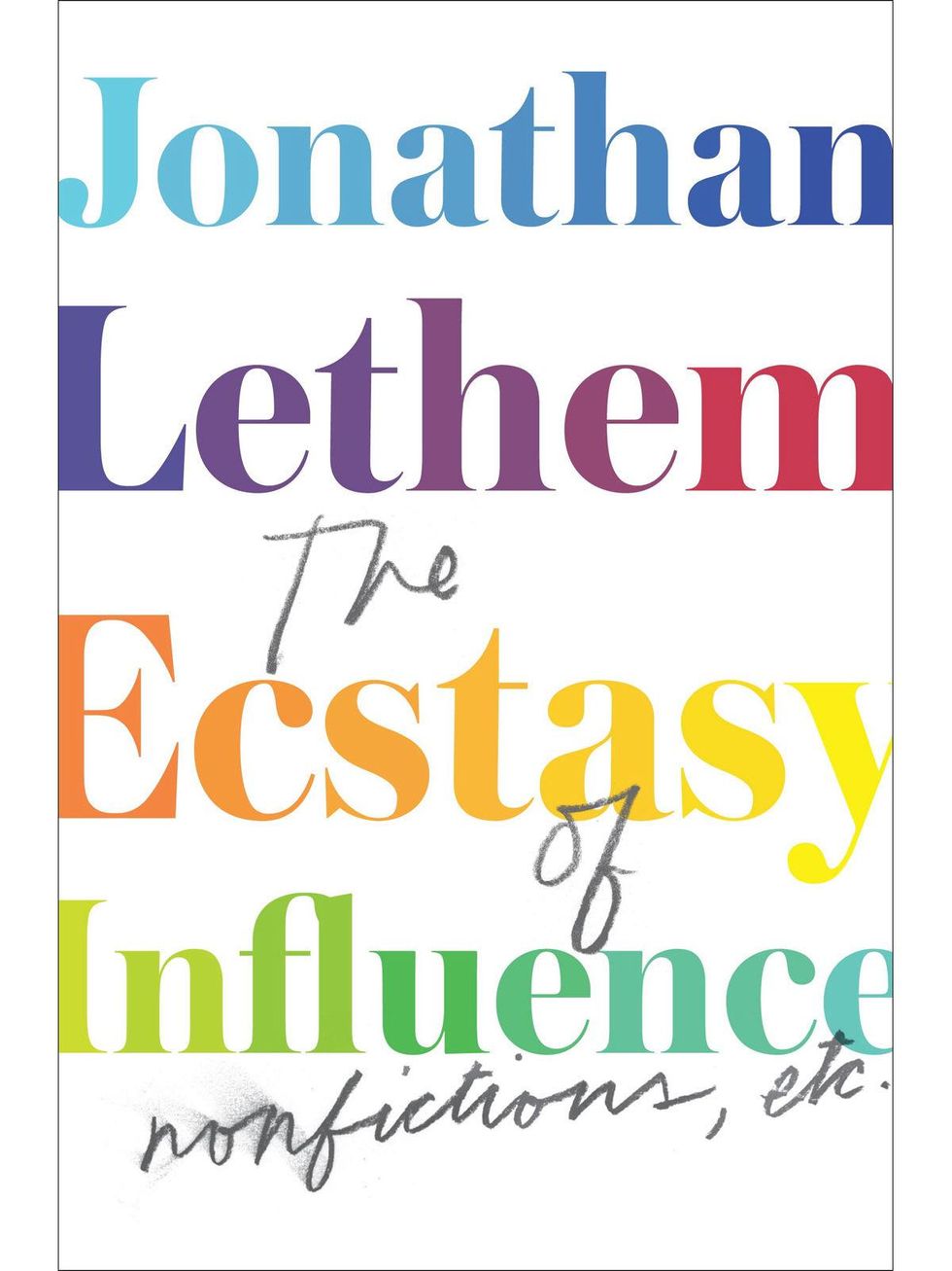 Inprint Jonathan Lethem April 2013 Ecstasy of Influence book cover