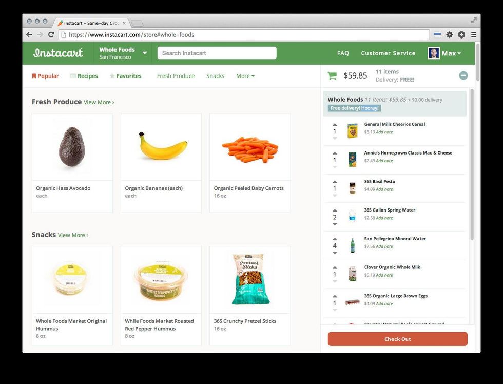 Instacart screen shot