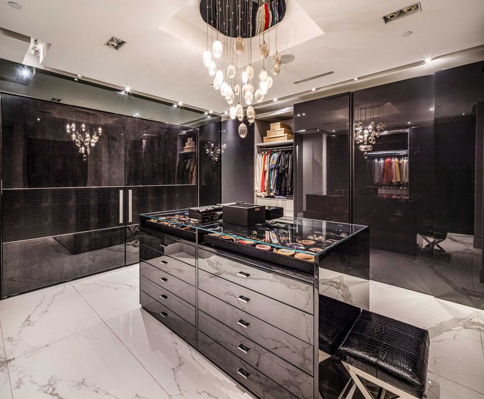 Interior of closet of 3201 Noble Lakes Lane, thought to be the largest single-story residential dressing suite in the U.S.
