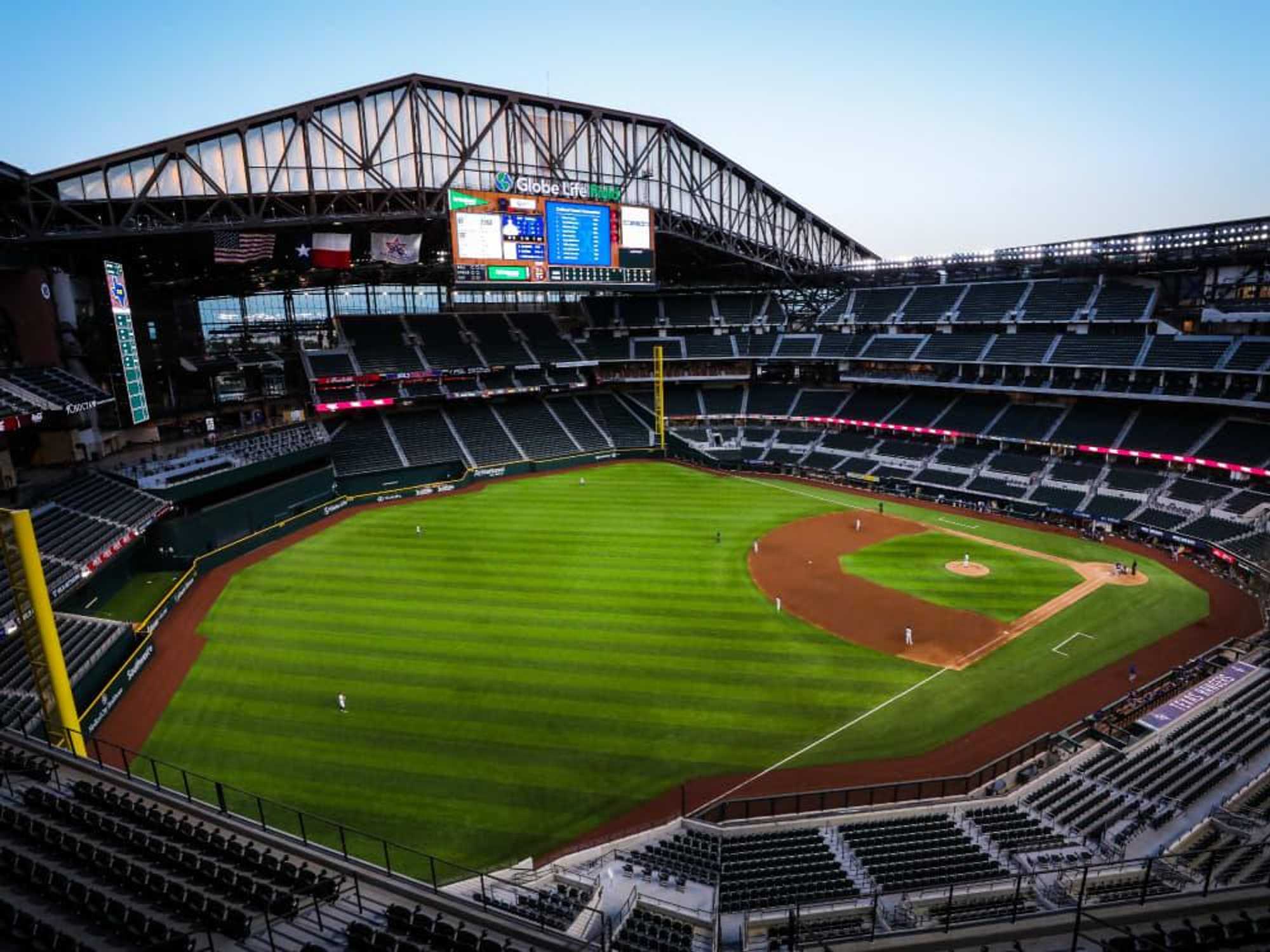 Interior of Globe Life Field in Arlington