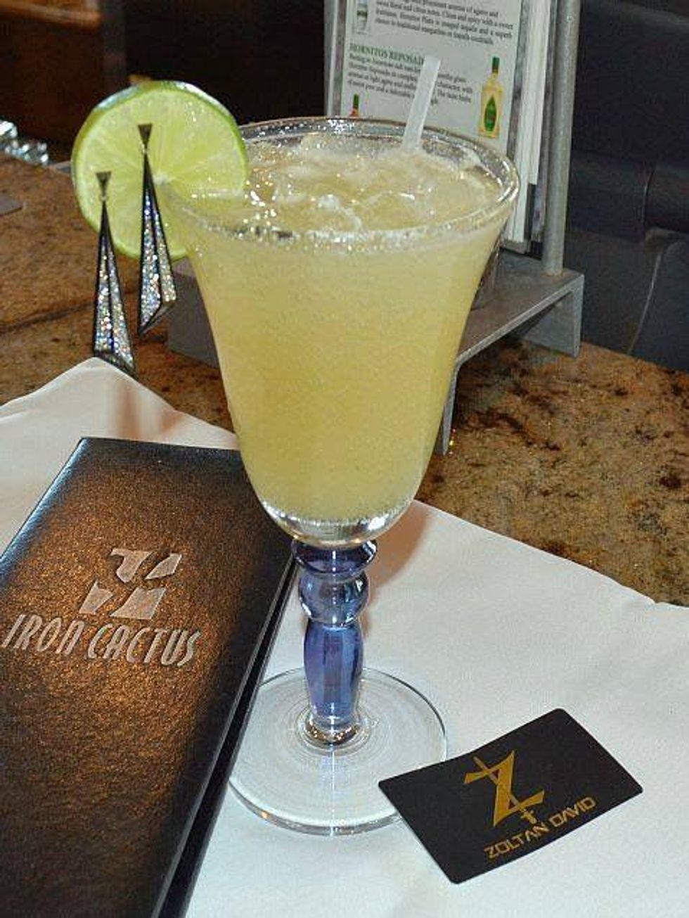 Iron Cactus $30,000 Margarita_Zoltan David earrings_Valentine's Day_2015