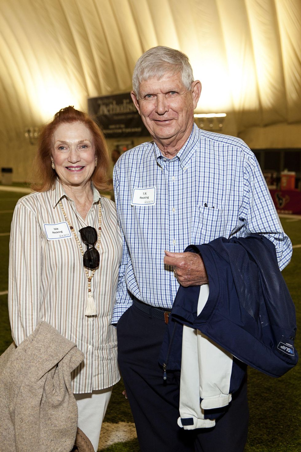 Isla and T.R. Reckling at The Society for Leading Medicine Houston Texans Family Field Day May 2014