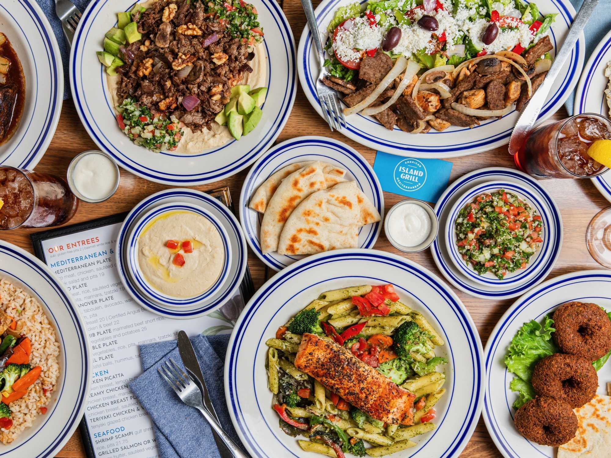 Island Grill food spread